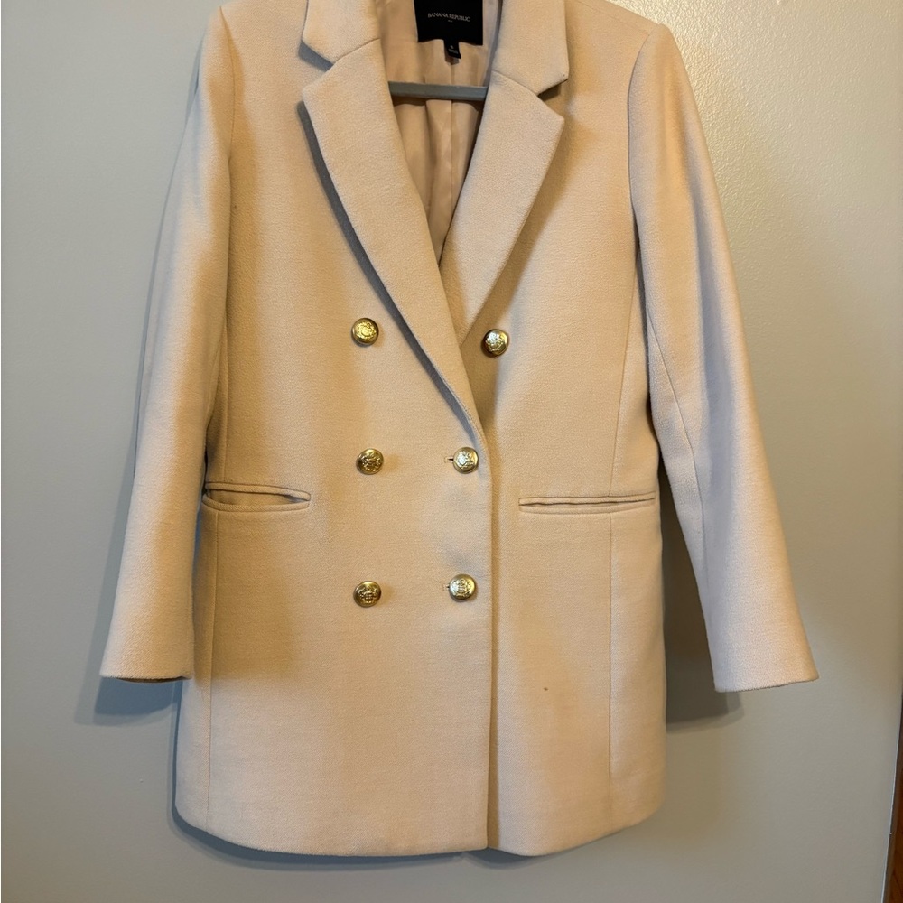 Banana Republic Cream Blazer with Gold Buttons